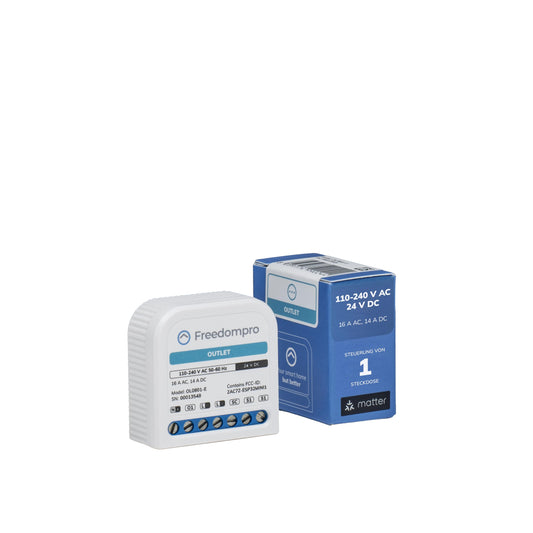 Freedompro Smart WiFi-Schalter steuert 1 Steckdose, Energieüberwachung, Smart Home MINI-Relaismodul, kompatibel mit Matter, Apple HomeKit, Alexa, Google, 110–240 V, 16 A, Unterputzdose