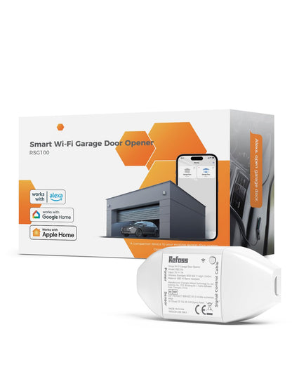 Refoss Smart Garagentoröffner WLAN Fernsteuerung, Kompatibel mit Apple HomeKit, Alexa, Google Home, Kein Hub Erforderlich, 2,4GHz