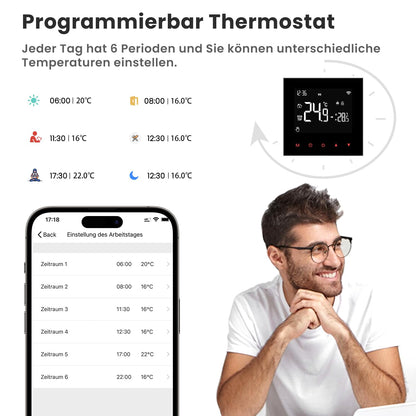 AVATTO Thermostat für Wasser-Fußbodenheizung, Smart WiFi Thermostat, programmierbarer Raumthermostat, kompatibel mit Alexa & Google Home, Fernbedienung über AVATTO-App oder Smart-Life-App