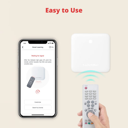 SwitchBot Hub Mini Smart Fernbedienung - IR-Sendersystem, Verbindung zu WLAN, Klimaanlagensteuerung, kompatibel mit Alexa, Google Home, Siri, IFTTT (White)