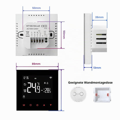 AVATTO Thermostat für Wasser-Fußbodenheizung, Smart WiFi Thermostat, programmierbarer Raumthermostat, kompatibel mit Alexa & Google Home, Fernbedienung über AVATTO-App oder Smart-Life-App