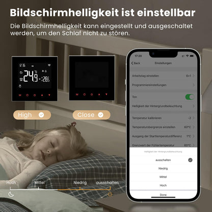 AVATTO Thermostat für Wasser-Fußbodenheizung, Smart WiFi Thermostat, programmierbarer Raumthermostat, kompatibel mit Alexa & Google Home, Fernbedienung über AVATTO-App oder Smart-Life-App