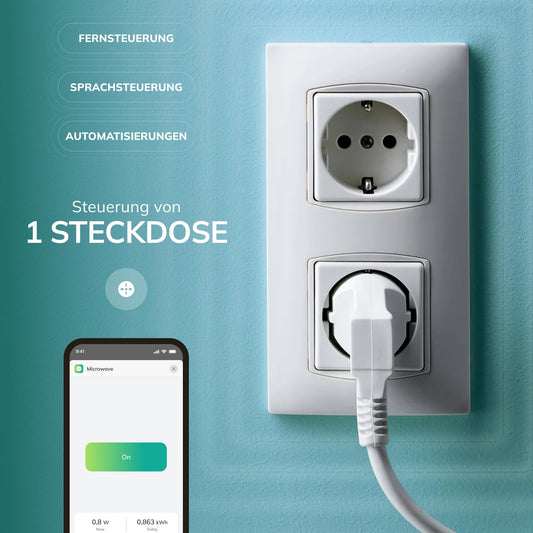 Freedompro Smart WiFi-Schalter steuert 1 Steckdose, Energieüberwachung, Smart Home MINI-Relaismodul, kompatibel mit Matter, Apple HomeKit, Alexa, Google, 110–240 V, 16 A, Unterputzdose