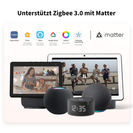 Aqara Wandsteckdose H2 EU Zigbee 3.0, ERFORDERT Aqara HUB, 16A, Energieüberwachung und Stromschutz, Timer-Modus und Sprachsteuerung, Unterstützt HomeKit, Alexa, Google Home, Matter over Bridge